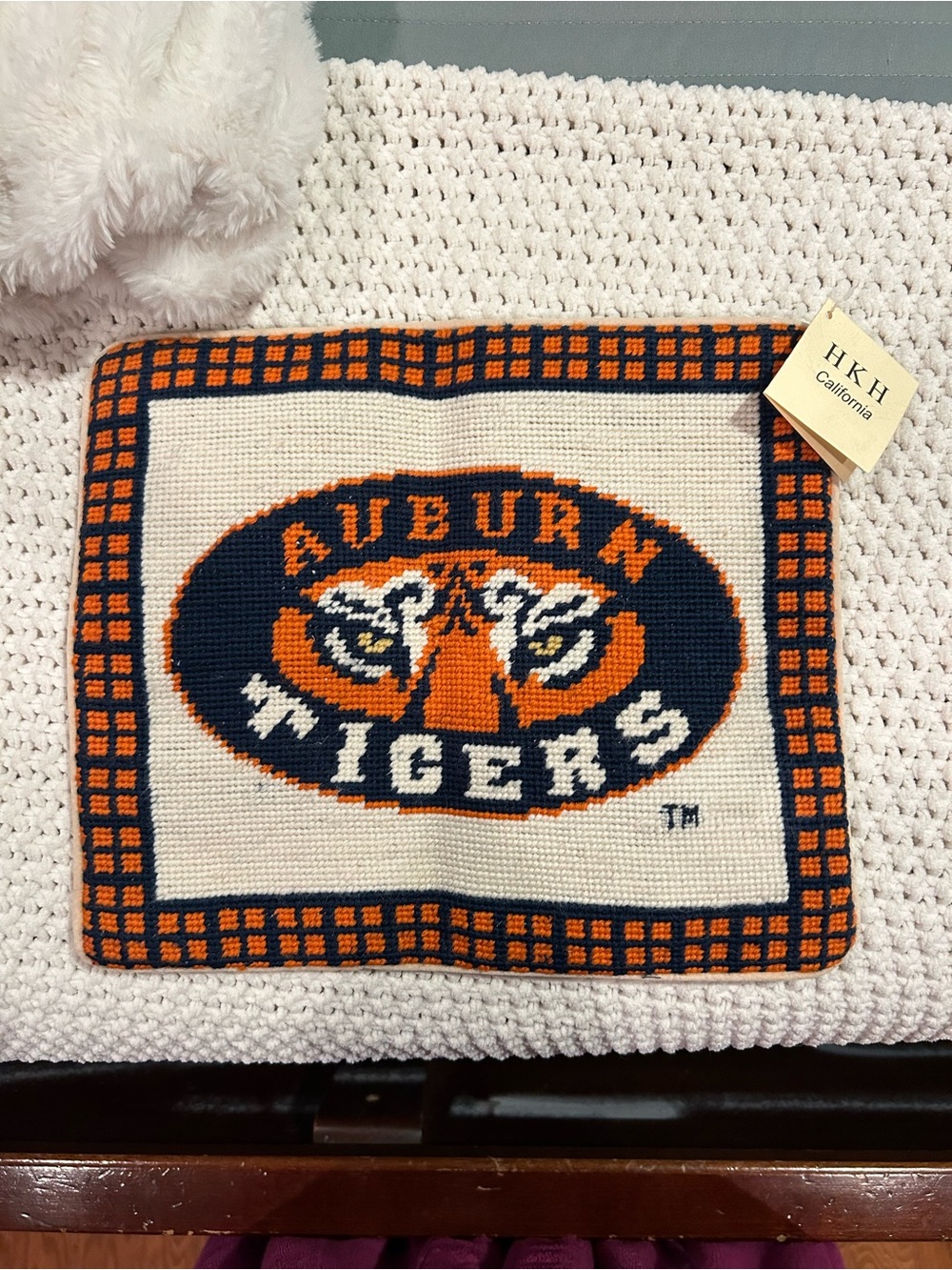 Auburn Tigers Crocheted Logo Mat - Orange & Navy